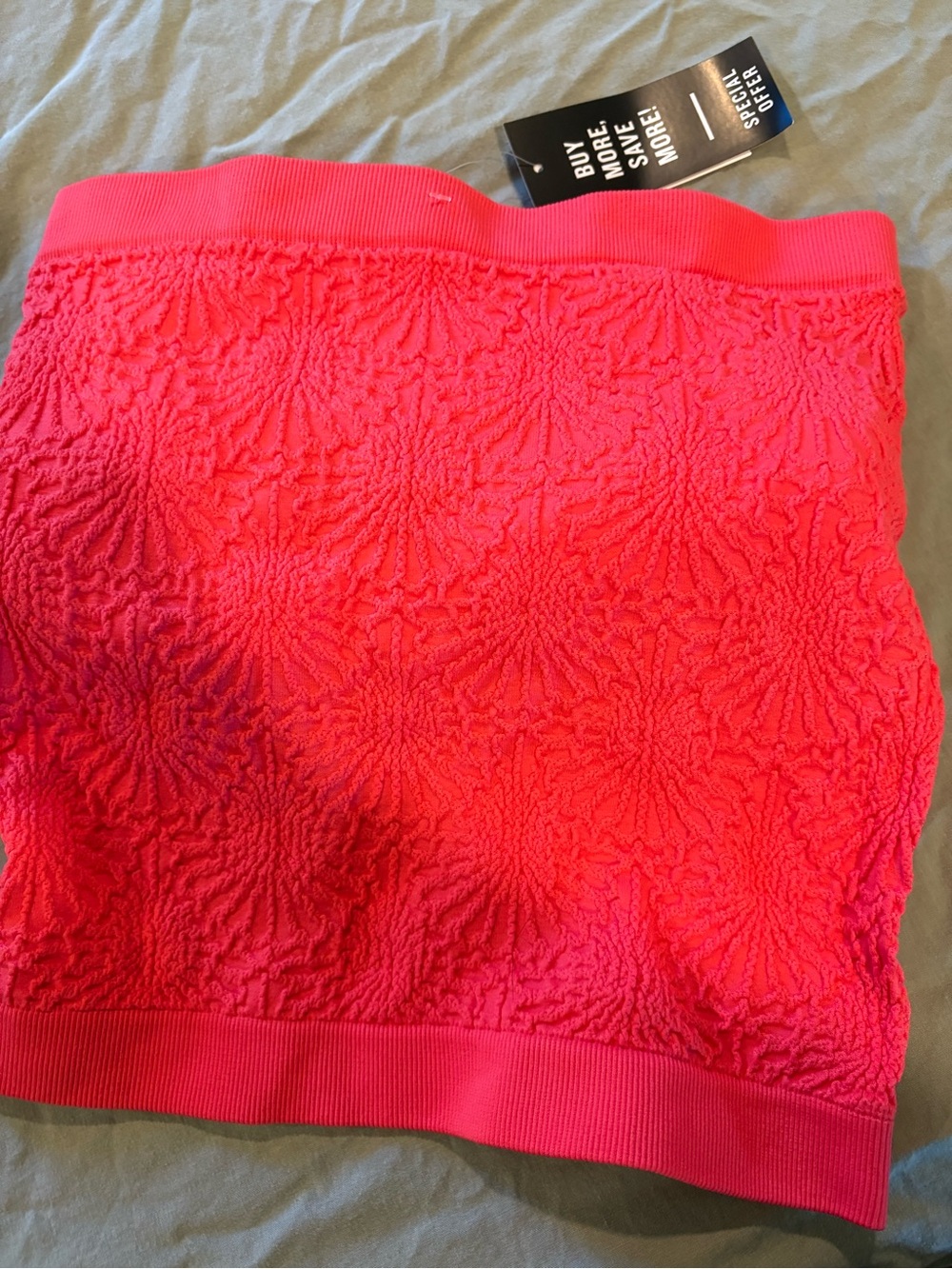 Textured Pink Crop Tube Top — Women’s Strapless Bandeau